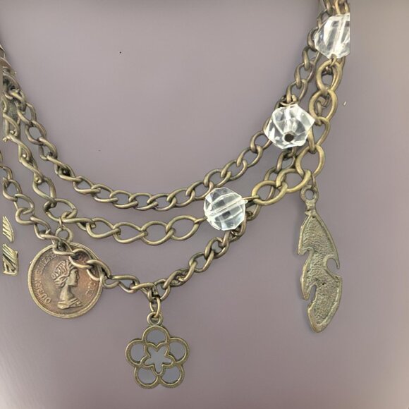 1977 Queen Elizabeth II Multilayered Coin Necklace - Picture 2 of 4